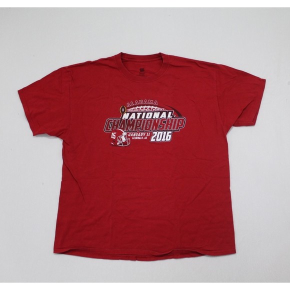 Hanes Men Red Tee Shirt Alabama Football Playoffs National Championship Size XL - Picture 1 of 8